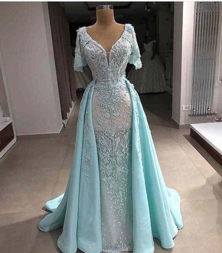 لباس عروس آبی آسمانی