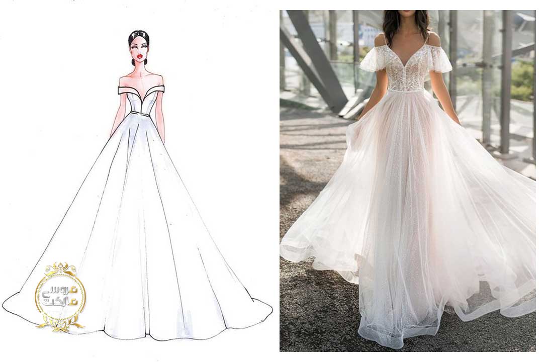 لباس عروس یقه 7