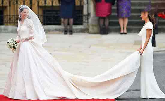 لباس عروس آستین بلند کیت میدلتون در مراسم ازداج