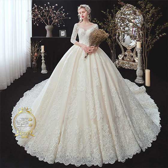 لباس عروس پرنسسی گیپور