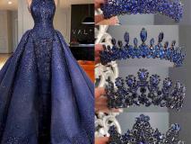 ست لباس عروس آبی سلطنتی 