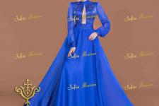 تصویر بند انگشتی مدل لباس شب آبی در مزون صفیا میرداماد