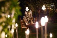 تصویر بند انگشتی نور پردازی فضای باغ در تشریفات سیلوا
