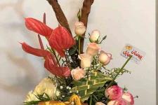 تصویر بند انگشتی سبد گل خاص گالری گل کلاسیک