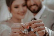 تصویر بند انگشتی عکس زیبای حلقه عروس و داماد