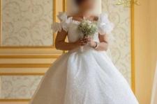 تصویر بند انگشتی لباس یقه آف شولدر چین دار
