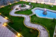 تصویر بند انگشتی فضای سبز و استخر باغ تالار گلستان ساوه